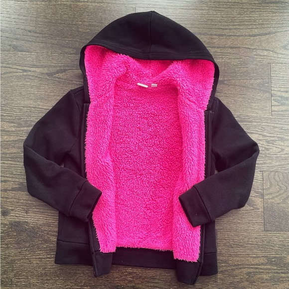 ‼️SALE‼️ $6 Puma girls fleece lined hoodie Full Zip black/pink - Picture 7 of 7